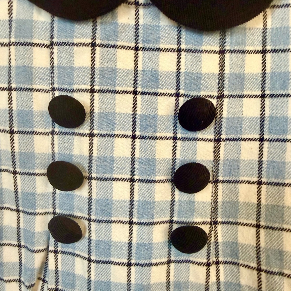 Bella Bliss Plaid Dress Girl’s 5 Blue White XS S LS Cotton Pleated A-Line Checks - Picture 4 of 7